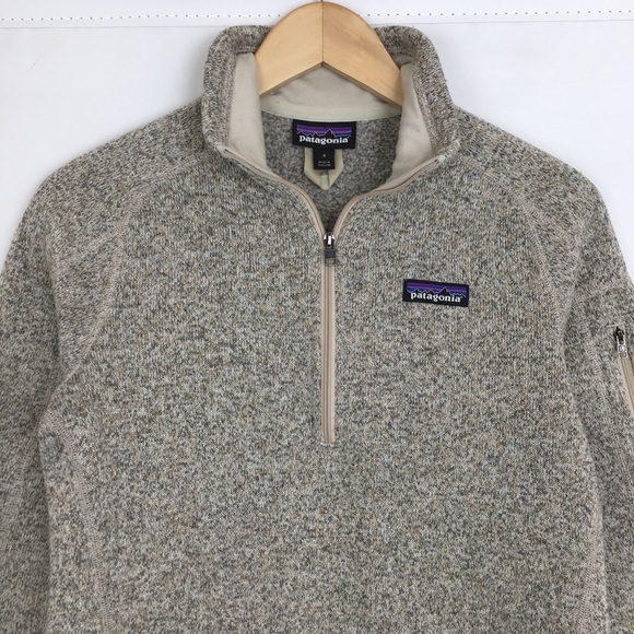 Patagonia Better Sweater 1/4 Quarter Zip Pullover Women’s Size S Pelican Beige - Picture 3 of 16